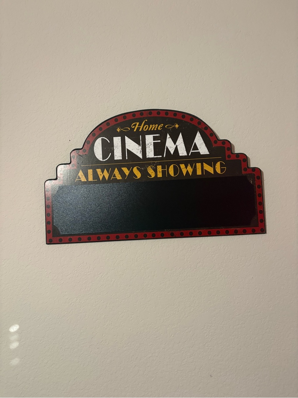 Home Cinema Always Showing Wall Sign - Red and Black